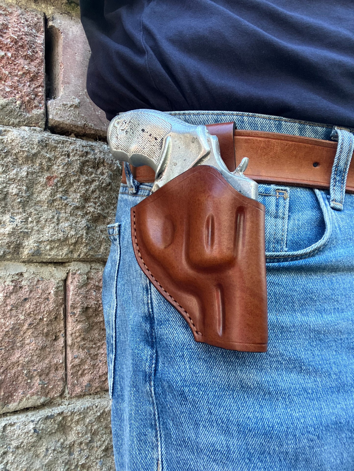 Hand-Stitched Leather OWB Holster for Taurus 856 Snub Nose 2"
