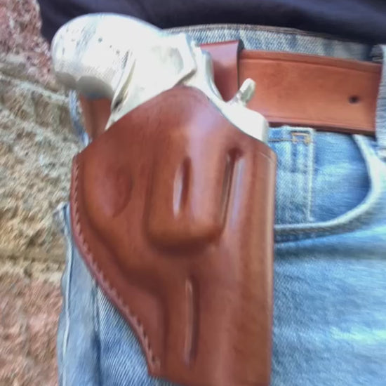 Hand-Stitched Leather OWB Holster for Taurus 856 Snub Nose 2"