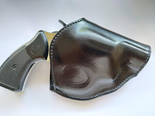 Handcrafted Leather Two Position Belt Open Top Holster for Colt 38 special Snub Nose