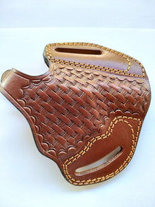 Leather Basket Weave owb Holster for Taurus 85 Ultralite 38special (R.H)