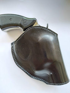 Handcrafted Leather Two Position Belt Open Top Holster for Colt 38 special Snub Nose