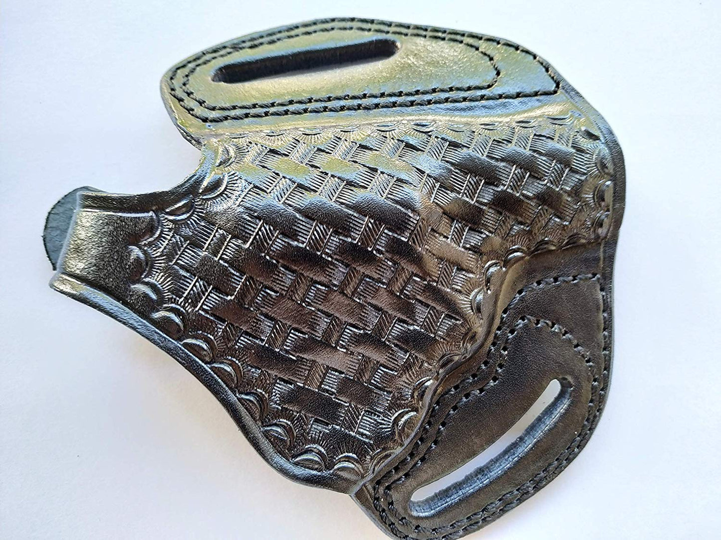 Leather Basket Weave owb Holster for Taurus 85 Ultralite 38special (R.H)