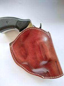 Cal38 Leather Two Position Belt open top Holster for Ruger  38 Special Snub Nose