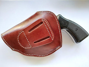 Cal38 Leather Two Position Belt Holster for Smith and Wesson 38 special Snub Nose