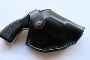 Cal38 | Leather Belt owb Holster Taurus Model 856 Snub Nose 38 Special Two Position Holster