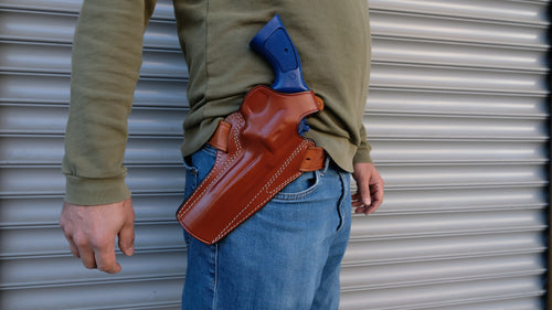  Cal38 Leather Belt owb Holster for Colt Python 357 Mag 6