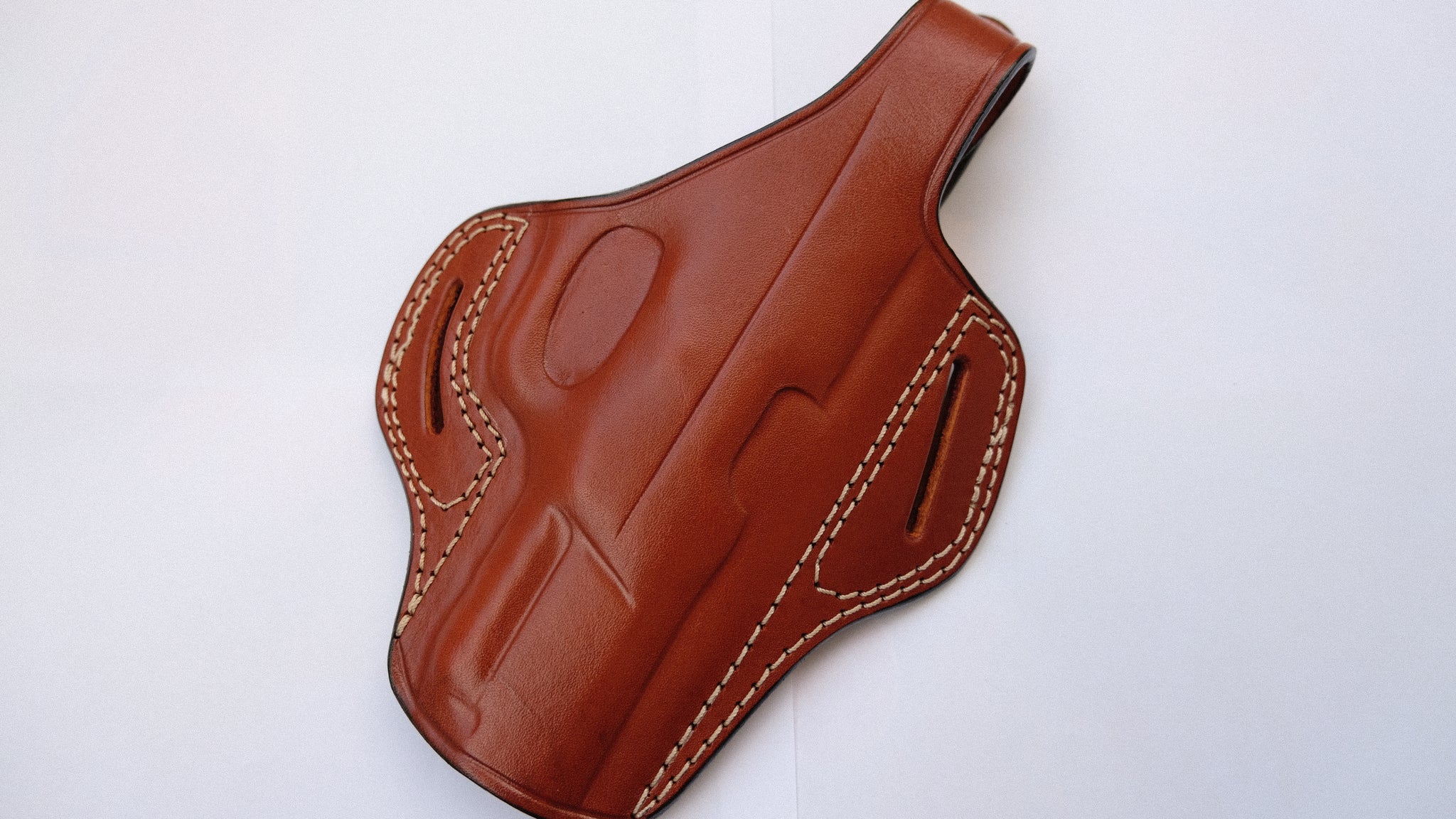 Leather OWB Holster For CZ 82 - Right Hand, Black/Tan, Handcrafted Belt Holster With 1.6" Belt Slot
