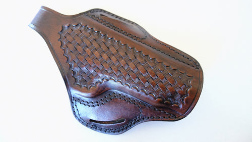 Cal38 Leather Springfield 1911 Operator 45ACP Leather owb Belt Basket Weave Holster 