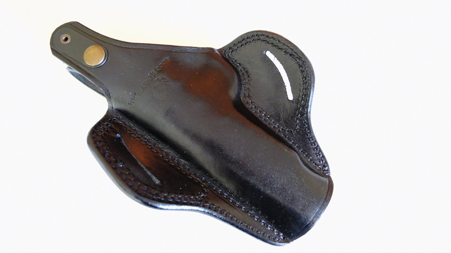 Cal38 Leather Springfield 1911 Operator 45ACP Leather owb Belt Basket Weave Holster 