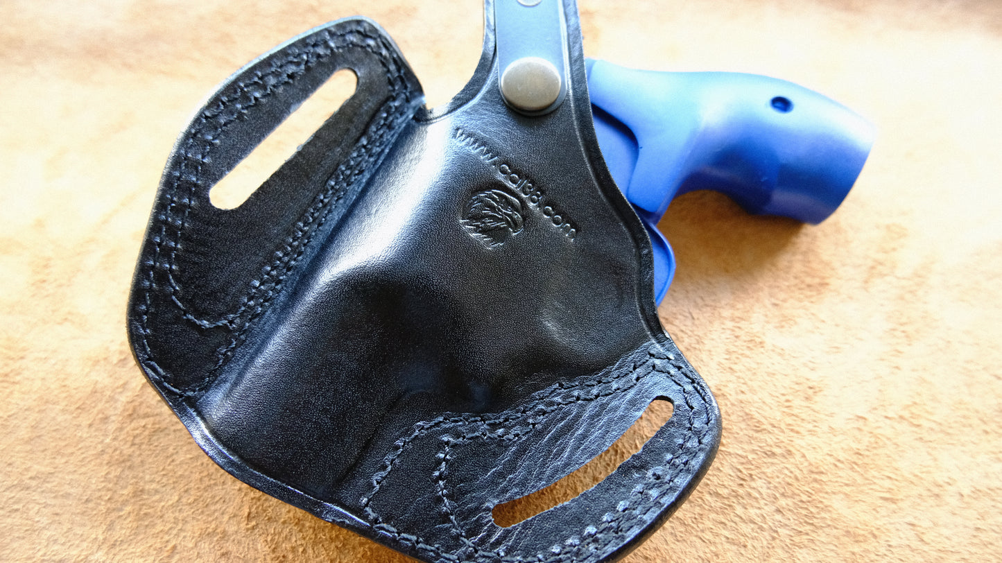 Cal38 Leather Basket Weave Belt owb Holster For Smith and Wesson J Frame 38 Special