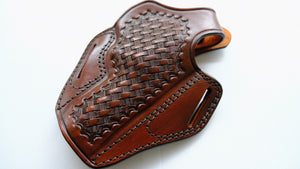 Cal38 Leather owb belt Basket Weave Holster for Colt Detective Special 3 Inch