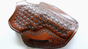 Cal38 Leather owb belt Basket Weave Holster for Colt Detective Special 3 Inch
