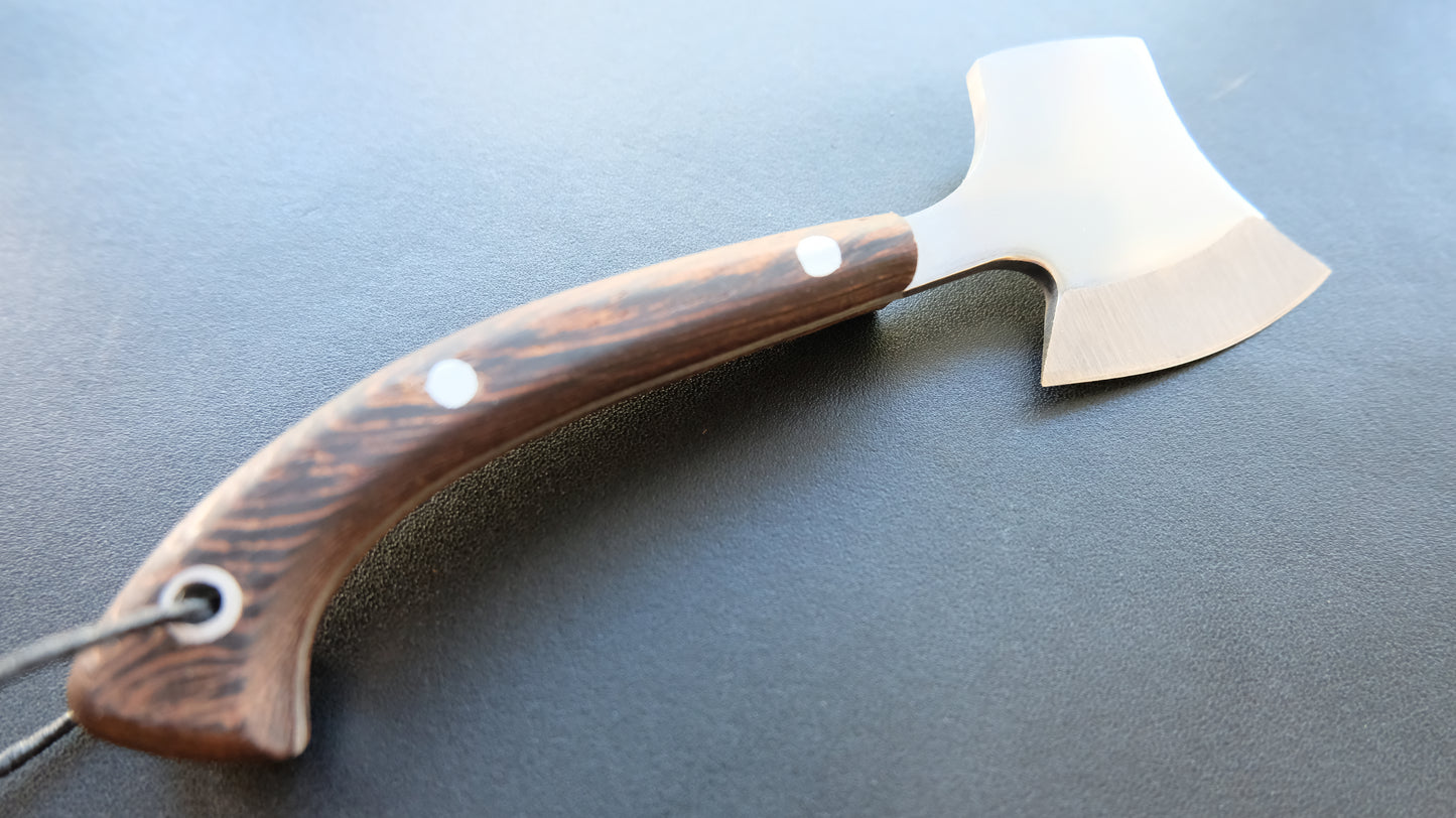 Cal38 Mini Neck Axe Hatchet With Leather Sheath (Wenge Wood Handle )