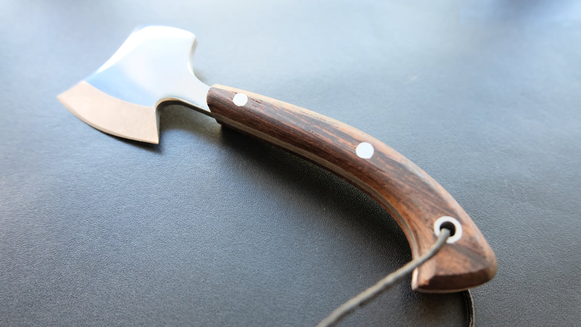 Cal38 Mini Neck Axe Hatchet With Leather Sheath (Wenge Wood Handle )