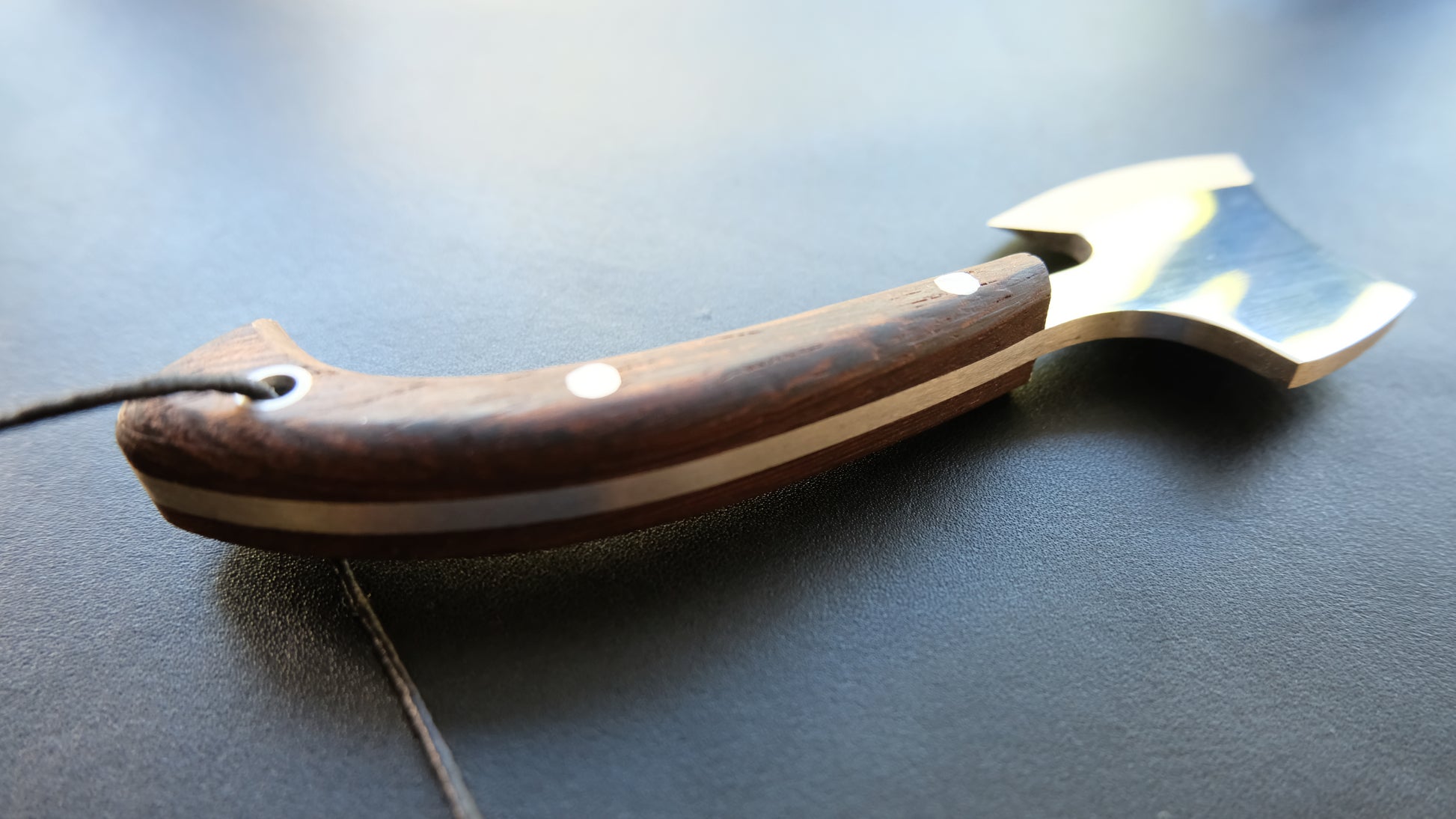 Cal38 Mini Neck Axe Hatchet With Leather Sheath (Wenge Wood Handle )