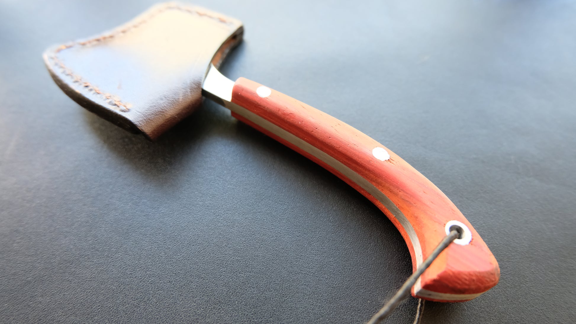 Cal38 Mini Neck Axe Hatchet Padauk Handle