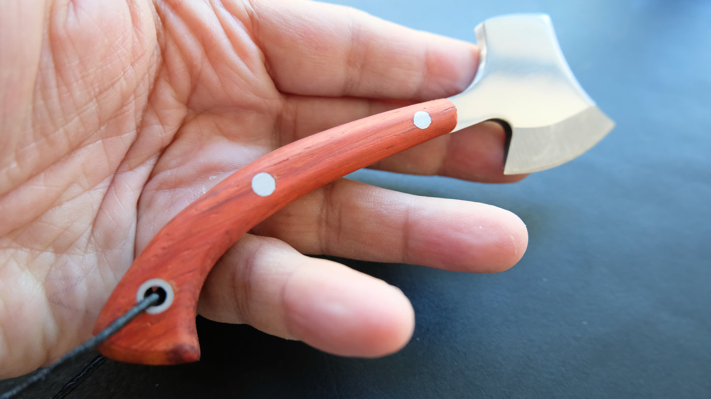 Cal38 Mini Neck Axe Hatchet Padauk Handle