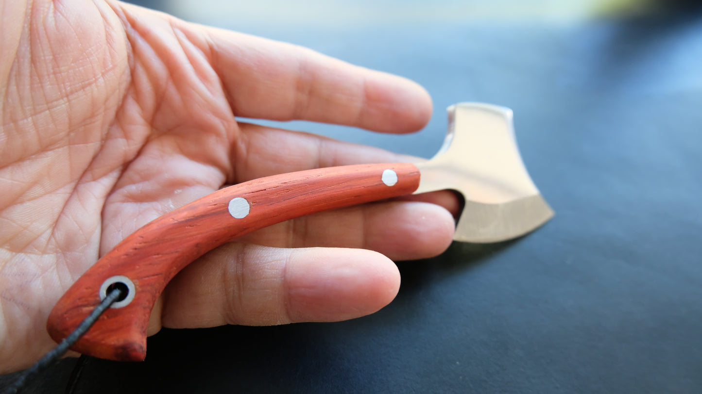 Cal38 Mini Neck Axe Hatchet Padauk Handle