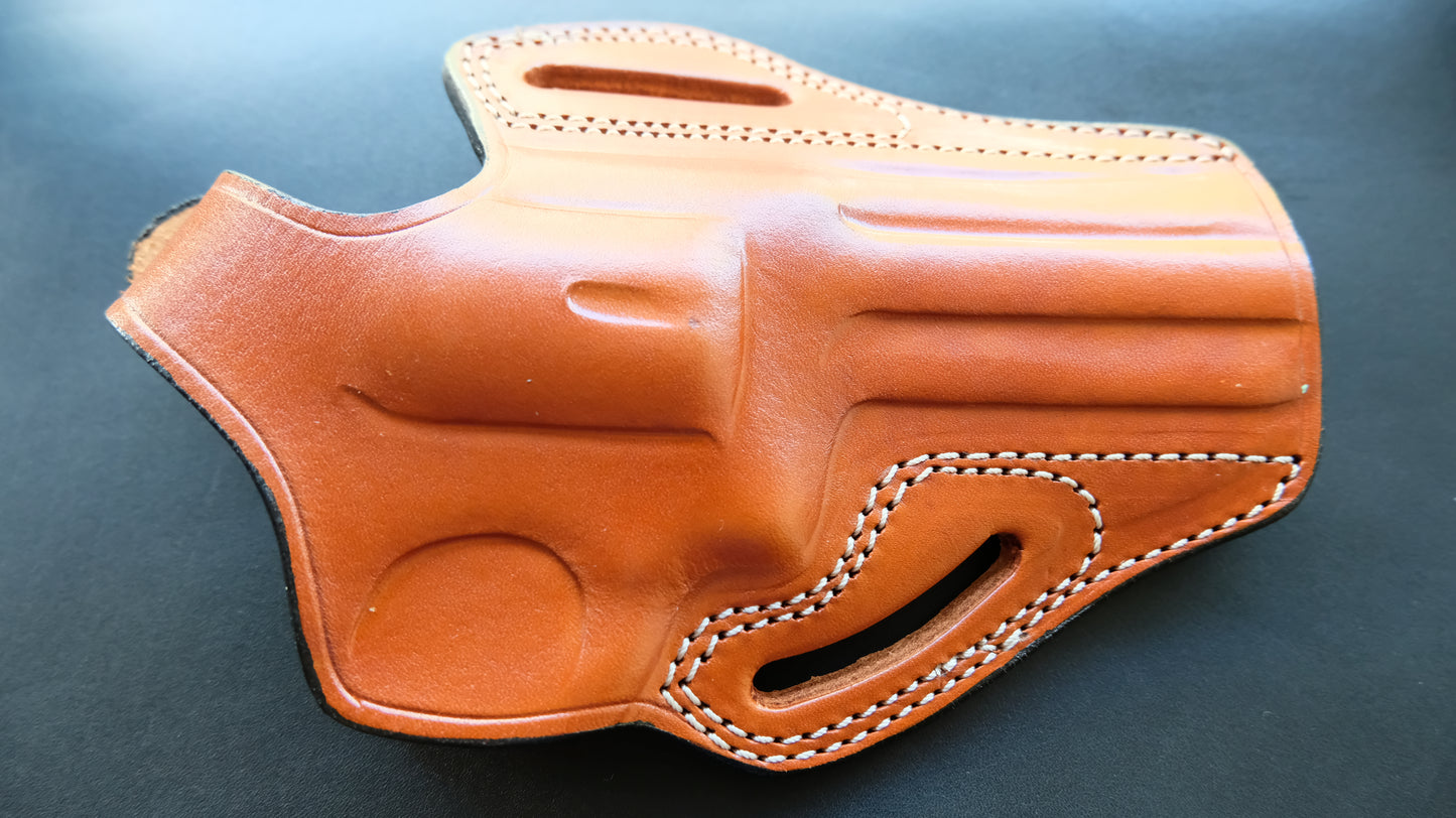 Cal38 Leather BELT Holster For Ruger GP100 357 Magnum 4 inch barrel 