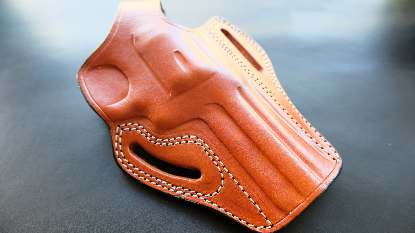 Cal38 Leather BELT Holster For Ruger GP100 357 Magnum 4 inch barrel 