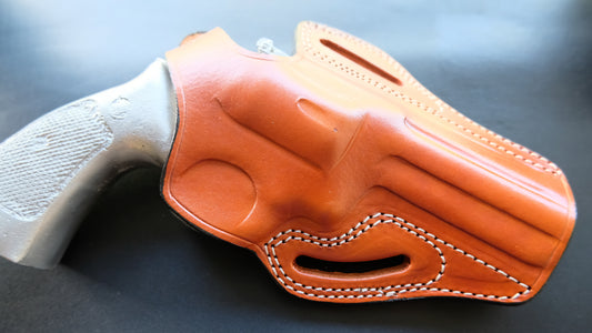 Cal38 Leather BELT Holster For Smith and Wesson 686 357 Magnum 4 inch