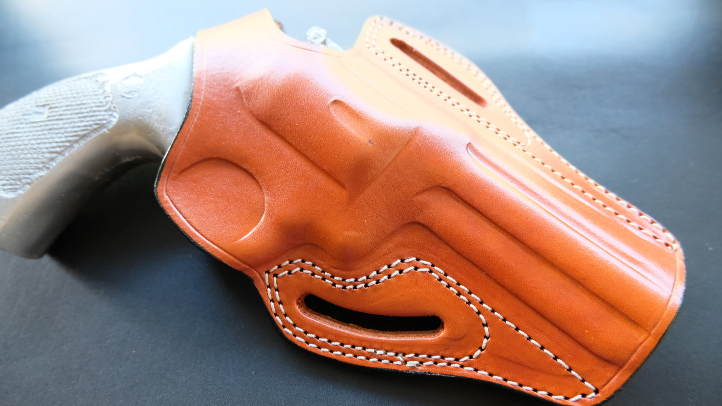 Cal38 Leather BELT Holster For Smith and Wesson 686 357 Magnum 4 inch