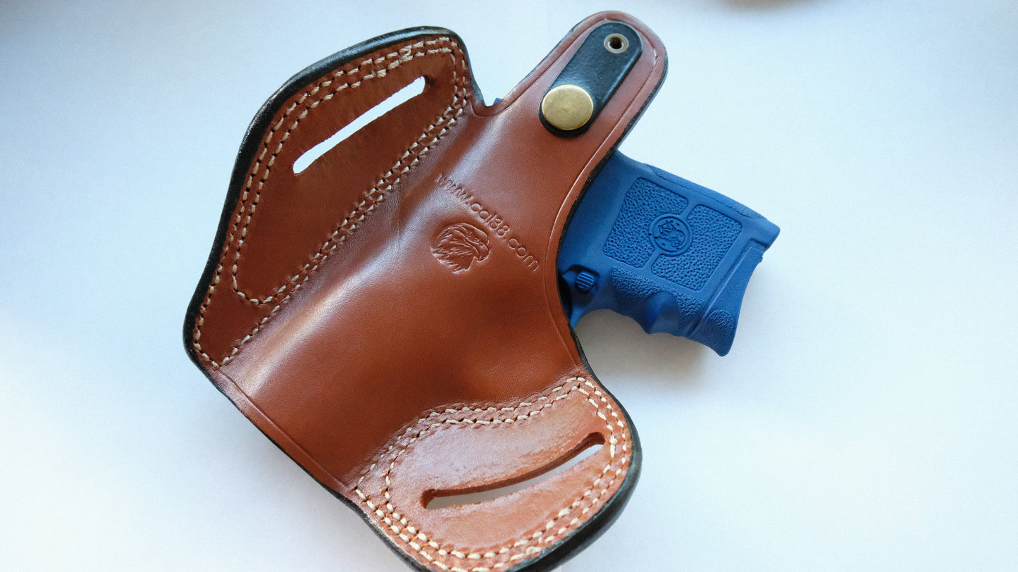  Cal38 Leather Belt OWB Holster For Smith & Wesson M&P 380 Bodygaurd