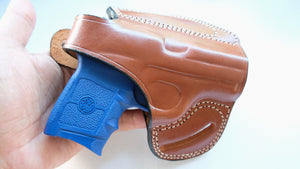  Cal38 Leather Belt OWB Holster For Smith & Wesson M&P 380 Bodygaurd