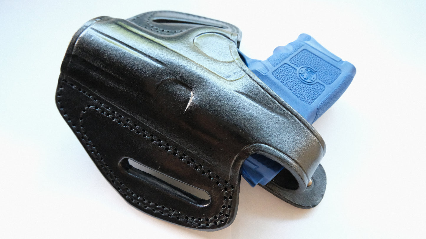  Cal38 Leather Belt OWB Holster For Smith & Wesson M&P 380 Bodygaurd