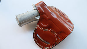 Cal38 Leather Belt Holster For Browning 1911-380 Black Label