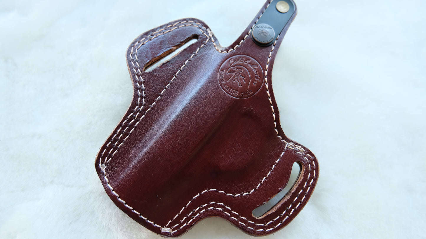 Cal38FN FN Model 1910 Short Barrel Leather Belt Custom Holster