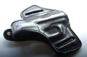 Colt Mustang .380 OWB Leather 2 Slot Molded Pancake Belt Holster CCW BLACK RH