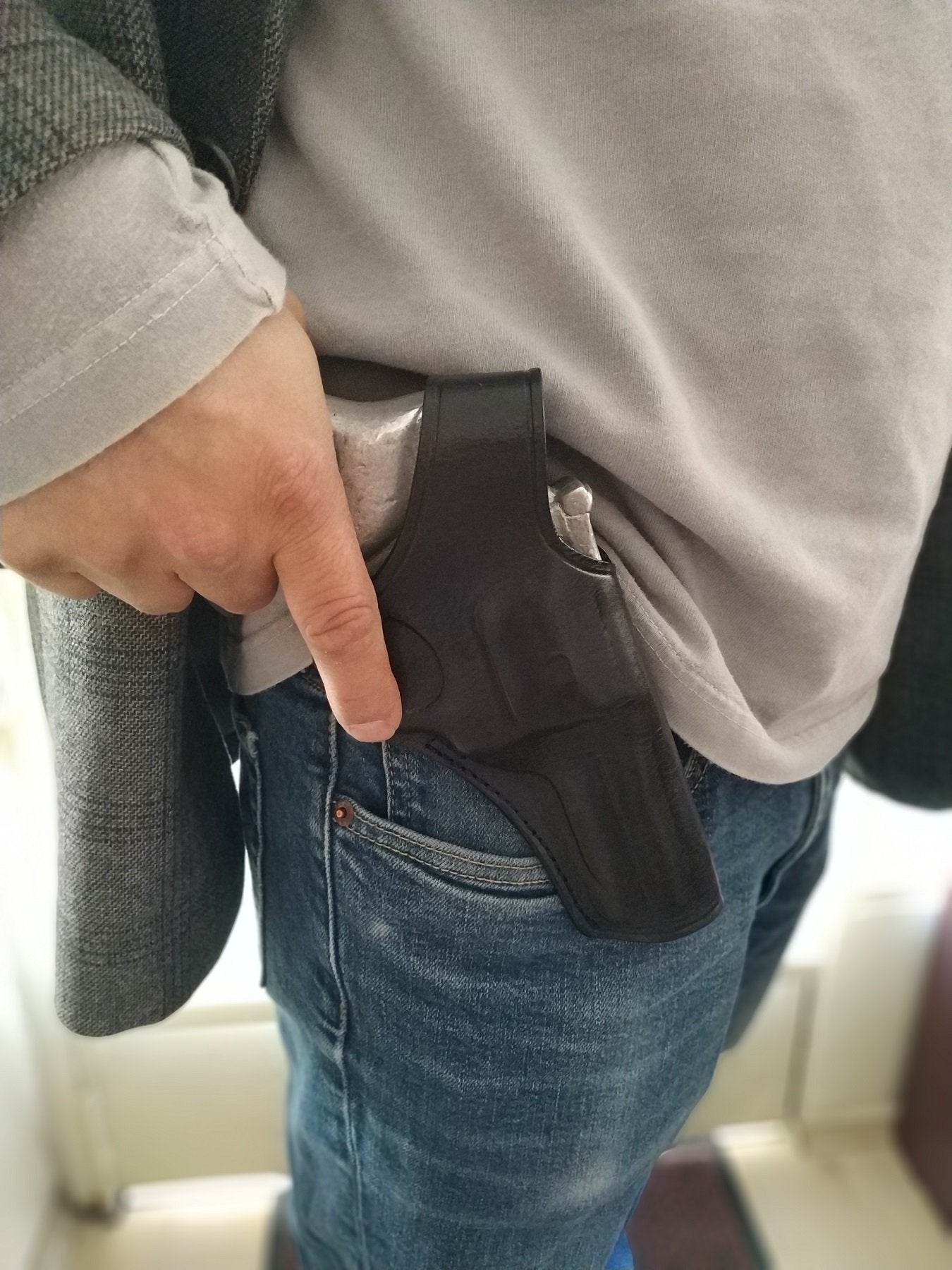 Cal38 | Leather Cross Draw Holster For Smith and Wesson 686 4 inch Barrel