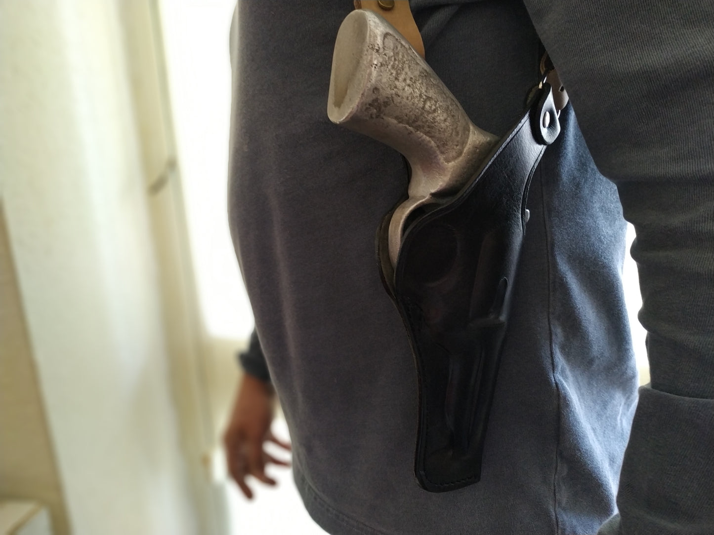 Vertical Leather Shoulder Holster with Ammo Pouches For Smith and wesson 357 magnum 3,or 4 inch