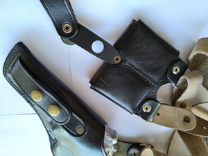 Vertical Leather Shoulder Holster with Ammo Pouches For Smith and wesson 357 magnum 3,or 4 inch