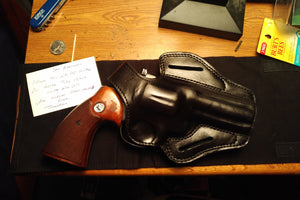 Leather Belt owb Holster For Colt Trooper 357 Magnum 4 inch barrel