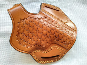 Cal38 | Leather Belt owb Basket Weave Holster Smith and Wesson 686 