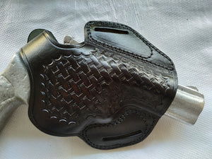 Cal38 | Leather Belt owb Basket Weave Holster Smith and Wesson 686 