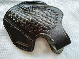 Cal38 | Leather Belt owb Basket Weave Holster Smith and Wesson 686 