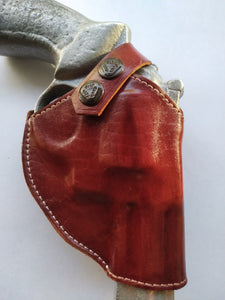 Cal38 | Leather Two Position Belt Holster For Smith and Wesson 686 Snub Nose 
