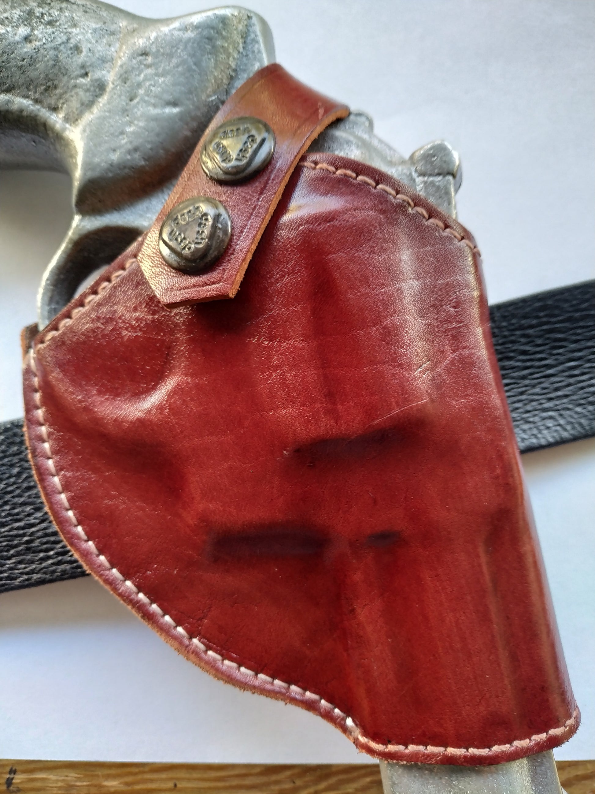Cal38 | Leather Two Position Belt Holster For Smith and Wesson 686 Snub Nose 