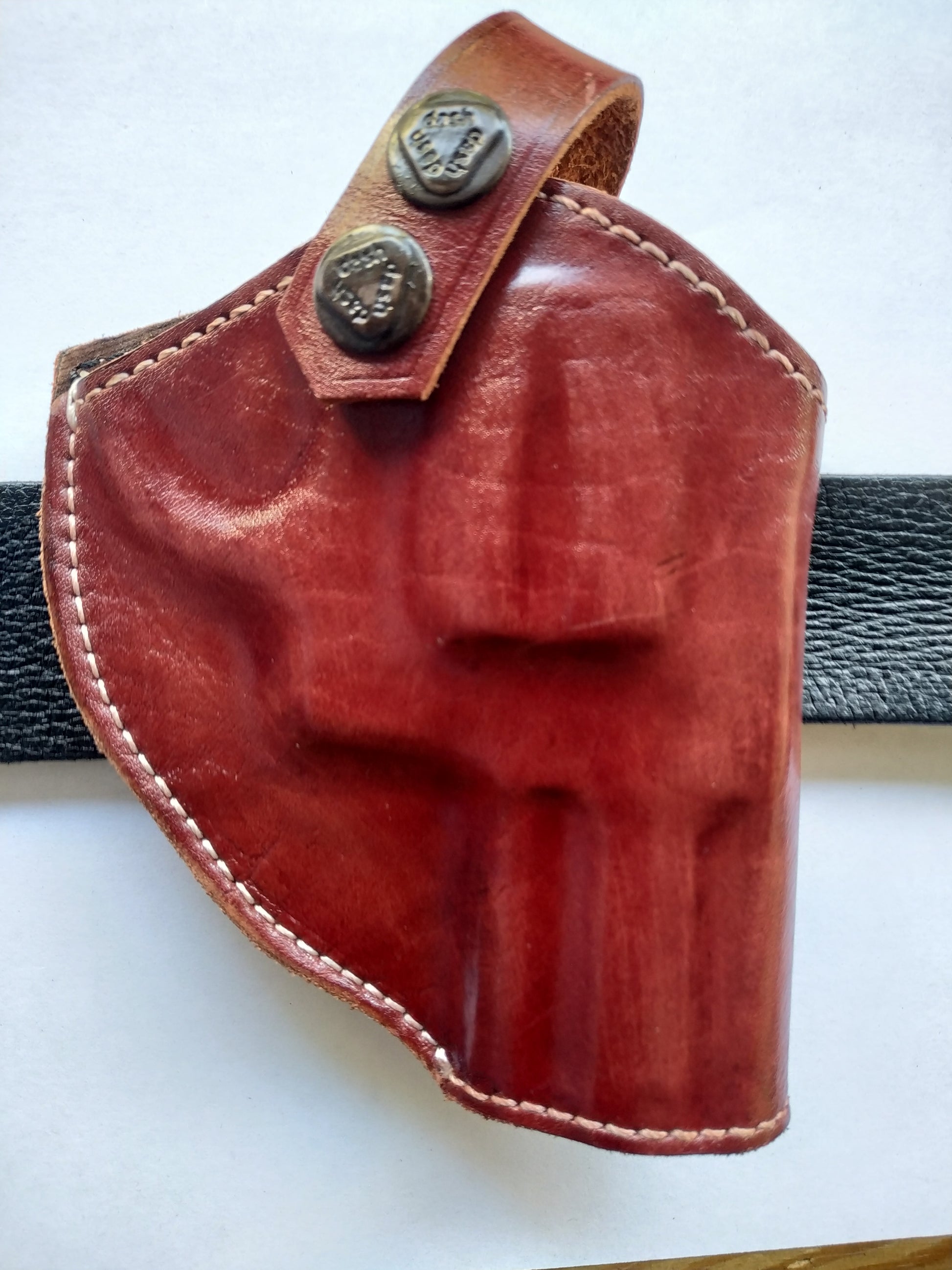 Cal38 | Leather Two Position Belt Holster For Smith and Wesson 686 Snub Nose 