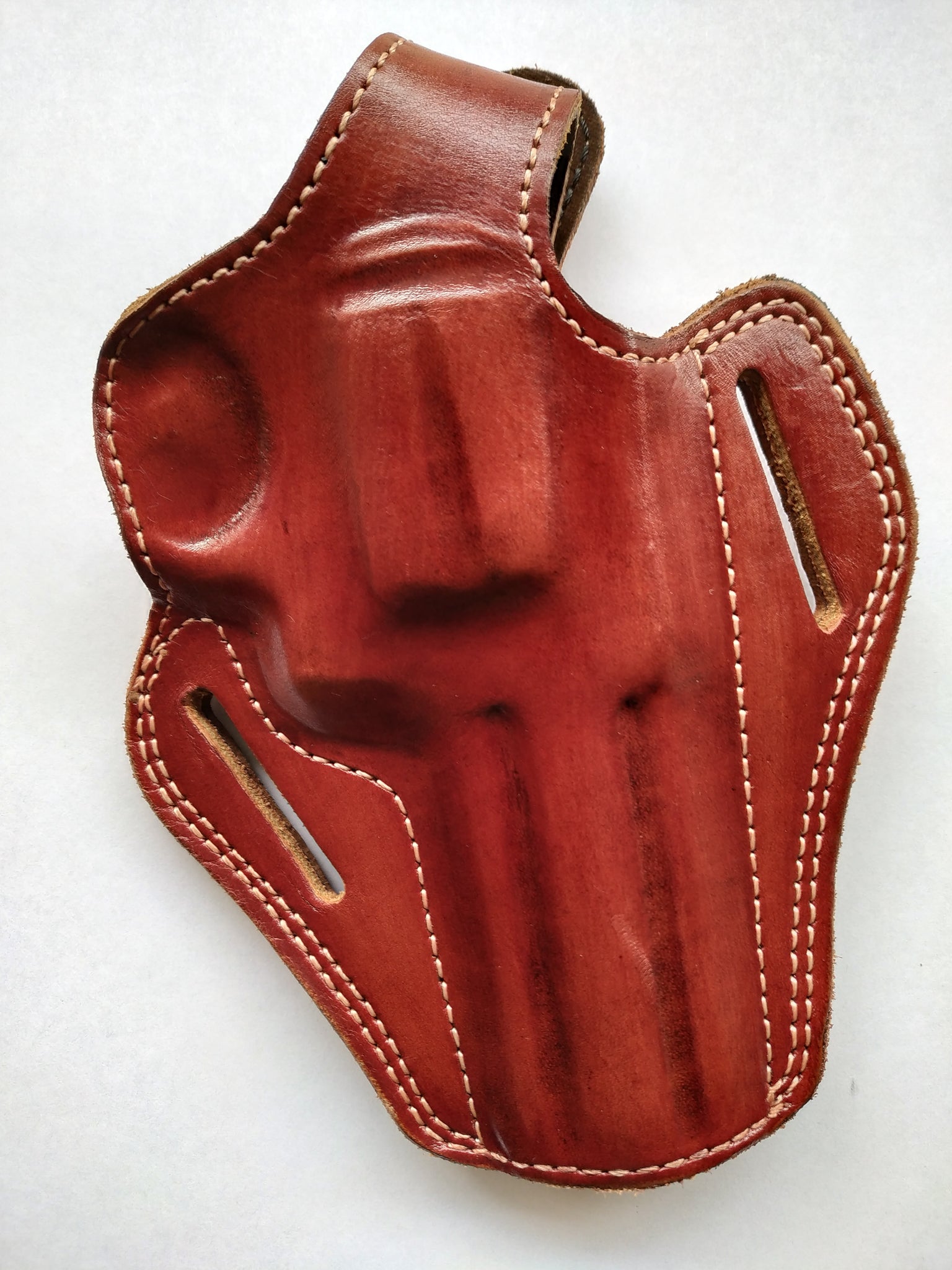 Orlov Hill Leather OWB Western Holster – Tooled Red, Right Hand – Fits Colt, Ruger, Taurus, Smith & Wesson, Long Barrel Revolvers