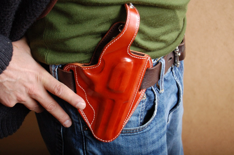 Cal38 Leather Belt Holster for Taurus Tracker 44 Magnum 4" Barrel