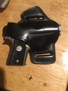 Cal38 | Leather Belt owb Holster Colt Mustang 380 Pocketlite