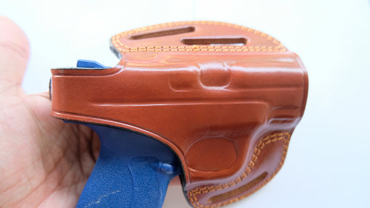 Cal38 Leather owb belt Holster for Smith and Wesson M&P9 Shield (R.H)